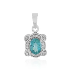 Blauer Apatit-Silberanhänger