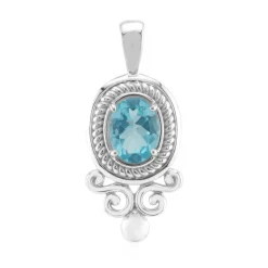 Blauer Apatit-Silberanhänger (Pallanova)