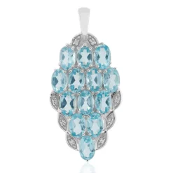 Blauer Apatit-Silberanhänger