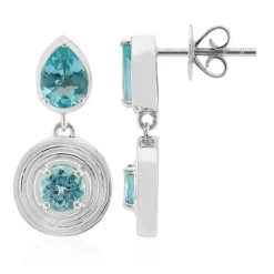 Blauer Apatit-Silberohrringe (Pallanova)