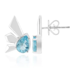 Blauer Apatit-Silberohrringe (Pallanova)