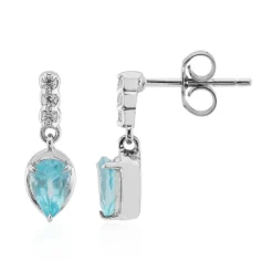 Blauer Apatit-Silberohrringe