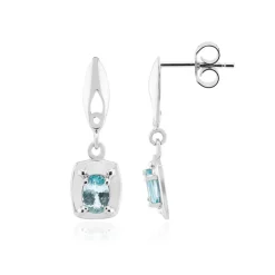 Blauer Apatit-Silberohrringe