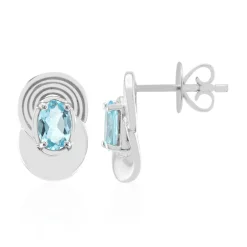 Blauer Apatit-Silberohrringe (Pallanova)