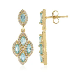 Blauer Apatit-Silberohrringe