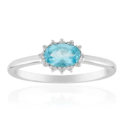 Blauer Apatit-Silberring