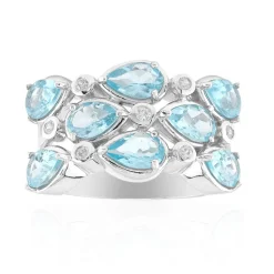 Blauer Apatit-Silberring