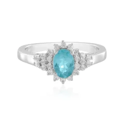 Blauer Apatit-Silberring