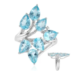 Blauer Apatit-Silberring