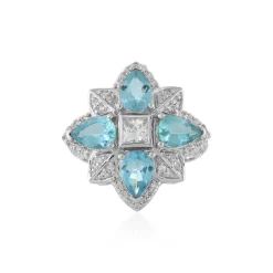 Blauer Apatit-Silberring