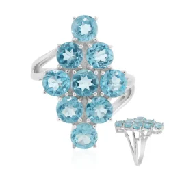 Blauer Apatit-Silberring