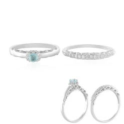 Blauer Apatit-Silberringe