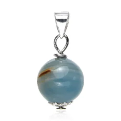 Blauer Aragonit-Silberanhänger