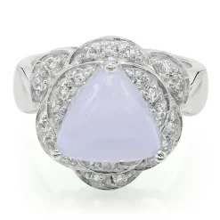 Blauer Band-Achat-Silberring