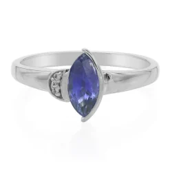 Blauer Burmesischer Saphir-Silberring