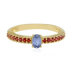 Blauer Ceylon-Saphir-Silberring(Adela Silber)