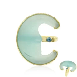 Blauer Chalzedon-Goldring (Glenn Lehrer)