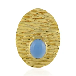 Blauer Chalzedon-Silberanhänger