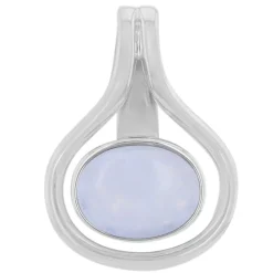 Blauer Chalzedon-Silberanhänger