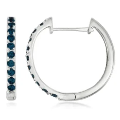 Blauer Diamant-Silberohrringe