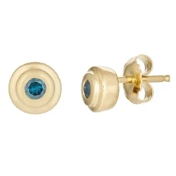 Blauer I2 Brillant-Silberohrringe