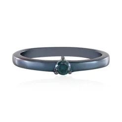 Blauer I2 Brillant-Silberring