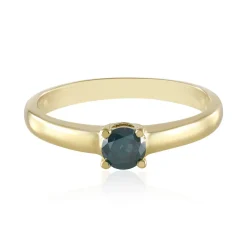 Blauer I2 Brillant-Silberring