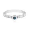 Blauer I3 Brillant-Silberring