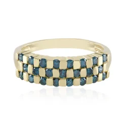 Blauer I2 Diamant-Goldring (de Melo)