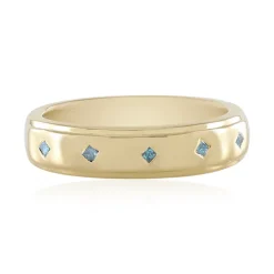 Blauer I3 Diamant-Silberring