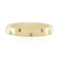 Blauer I3 Diamant-Silberring