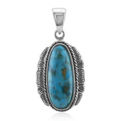 Blauer Kingman Mohave-Türkis-Silberanhänger (Art of Nature)