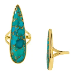 Blauer Kupfer-Türkis-Silberring (Faszination Türkis)