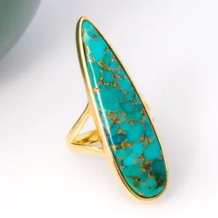 Blauer Kupfer-Türkis-Silberring (Faszination Türkis)