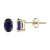 Blauer Madagaskar-Saphir-Goldohrringe