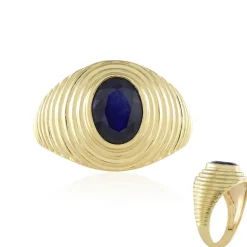 Blauer Madagaskar-Saphir-Silberring