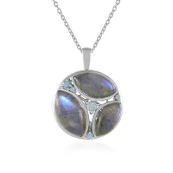 Blauer Maniry-Labradorit-Silberhalskette (KM by Juwelo)