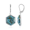 Blauer Mohave-Kupfer-Türkis-Silberohrringe (Faszination Türkis)