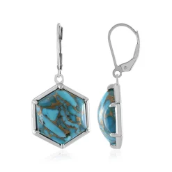 Blauer Mohave-Kupfer-Türkis-Silberohrringe (Faszination Türkis)
