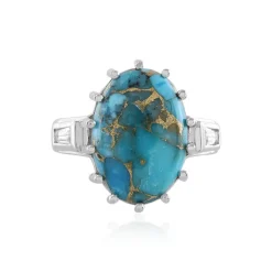 Blauer Mohave-Kupfer-Türkis-Silberring (Faszination Türkis)