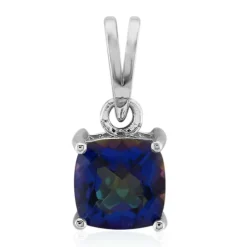 Blauer Mystik-Quarz-Silberanhänger