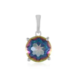 Blauer Mystik-Quarz-Silberanhänger