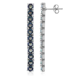 Blauer Mystik-Quarz-Silberohrringe