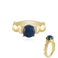 Blauer Opal-Silberring