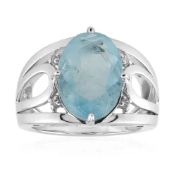 Blauer Pastell-Quarz-Silberring