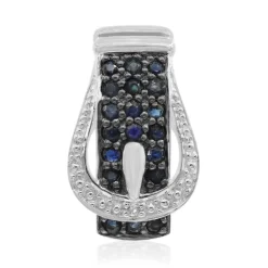 Blauer Saphir-Silberanhänger