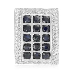 Blauer Saphir-Silberanhänger