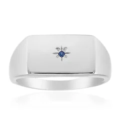 Blauer Saphir-Silberring