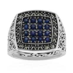 Blauer Saphir-Silberring (Annette classic)