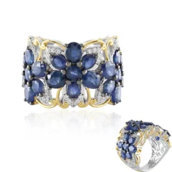 Blauer Saphir-Silberring (Gems en Vogue)